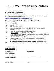 ECC ONLINE APPLICATION REQUIREMENTS.